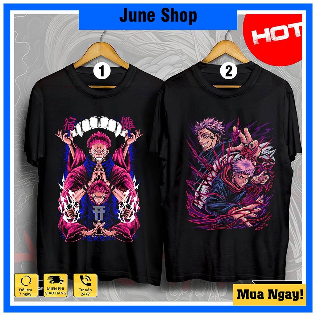 Áo Jujutsu Kaisen - Itadori X Sukuna, Áo Anime đen cộc tay mẫu mới Hot nhất