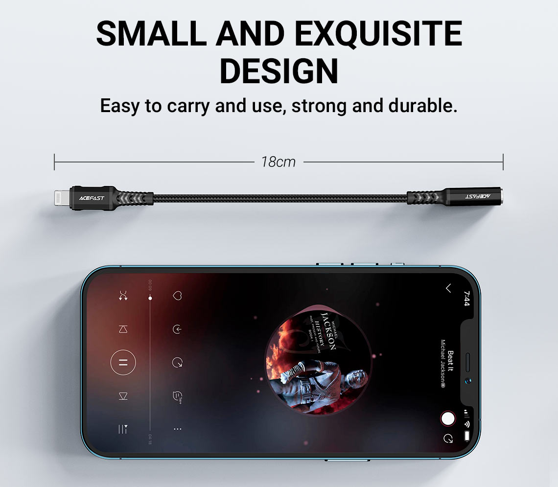 Cáp chuyển LN qua Audio 3.5mm ACEFAST C1-06/C1-05 Male/Female - Hàng Chính Hãng