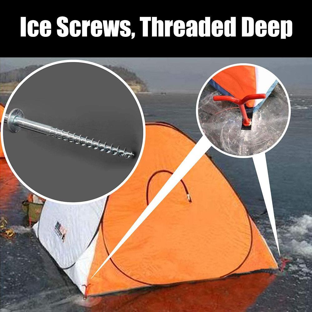 Steel Pegs Screw Fixed Nail Ice Auger Spiral Drill Rod Holder Fishing
