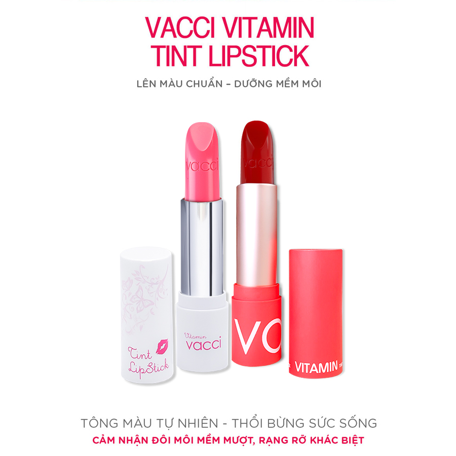 SON VITAMIN TINT VACCI DƯỠNG MÔI LÂU PHAI