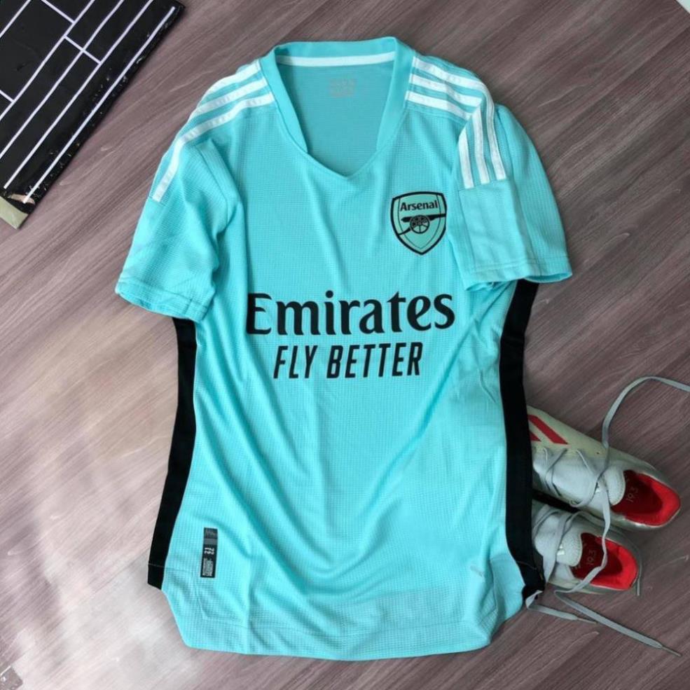 Bộ quần áo đá banh CLB Arsenal xanh sân khách 2021 - 2022 vải gai bản đẹp,thấm hút mồ hôi