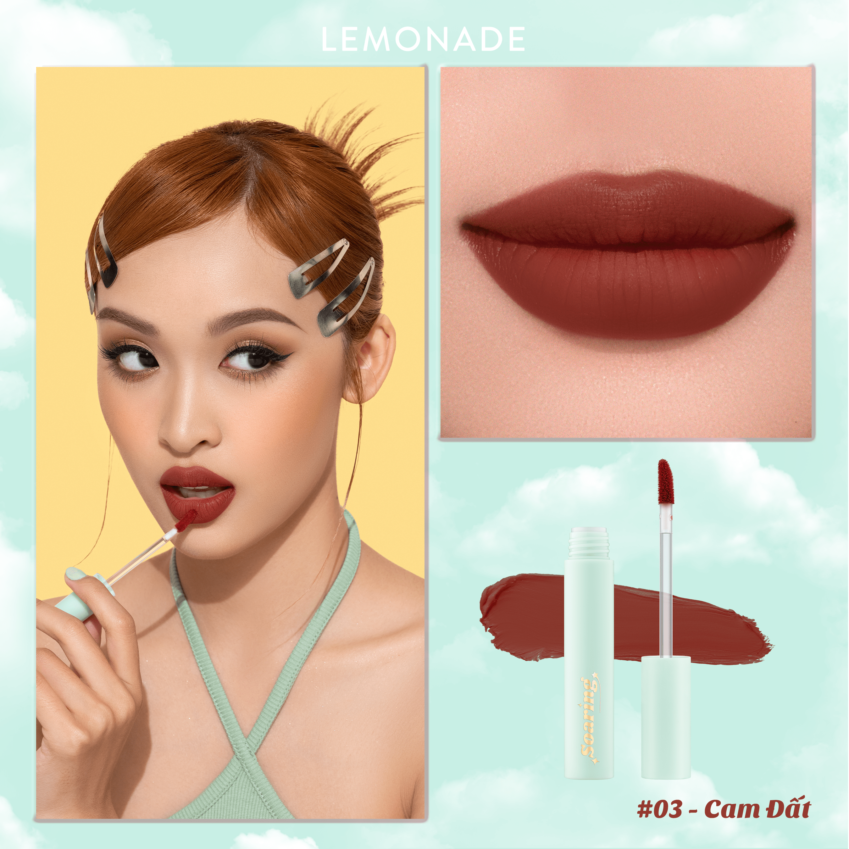 Combo trọn bộ 05 son kem lì nhẹ môi Lemonade Soaring Lipcream 3.6gx5