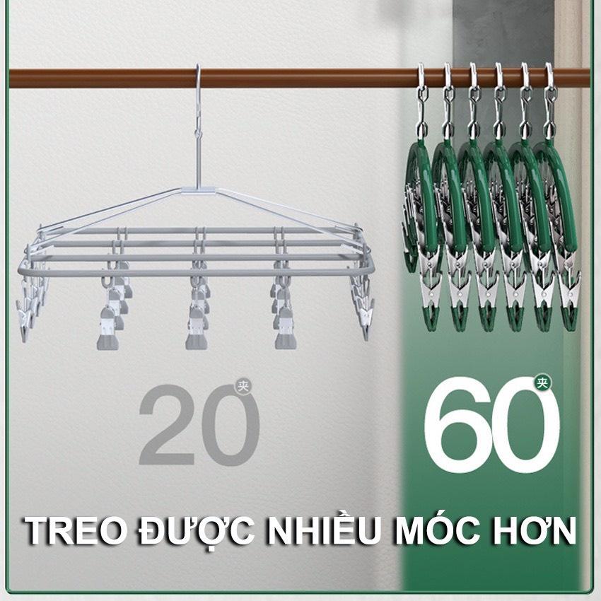 Móc Treo Đồ Lót, Tất Vớ BaoNgu Có Khóa Chống Gió, Chống Trượt Với 10 Bộ Ghim Giữ