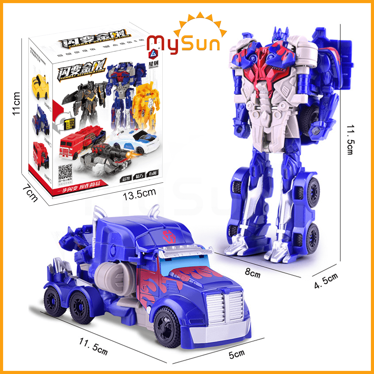 Xe robot biến hình đồ chơi mô hình rô bốt ô tô cho bé trai người máy giá rẻ MySun