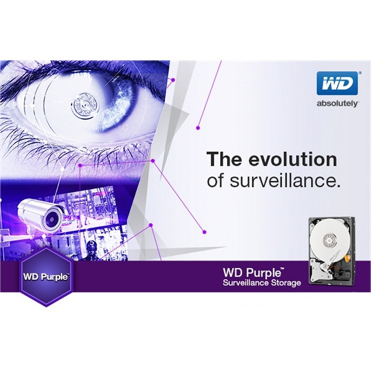 Ổ CỨNG WESTERN DIGITAL PURPLE 1TB 64MB CACHE, 3.5 INCH SATA III - GHI HÌNH LIÊN TỤC, TỐC ĐỘ ỔN ĐỊNH - HÀNG CHÍNH HÃNG