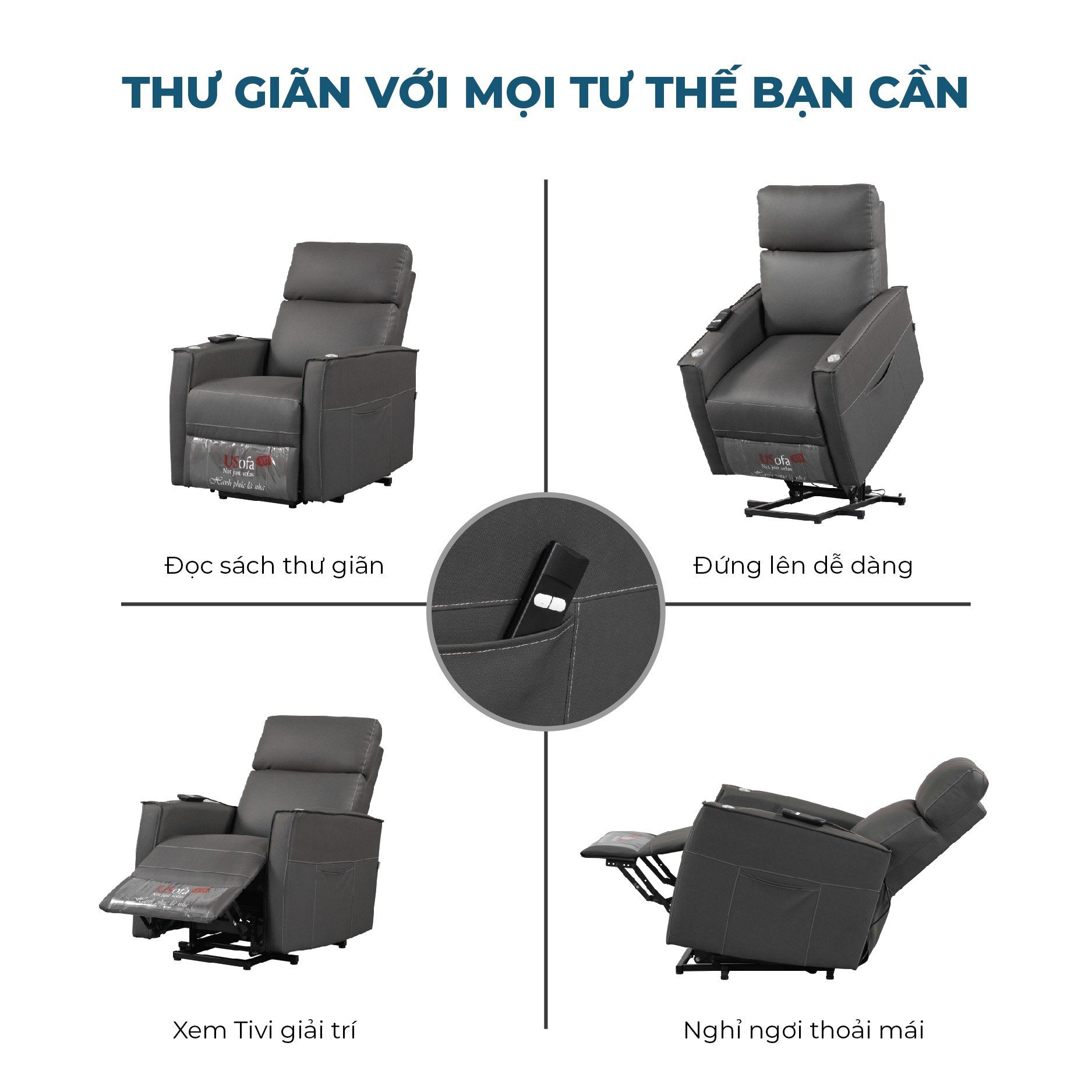 Ghế chăm sóc sức khỏe GNG | Ghế nâng hạ, ghế thư giãn dành cho người lớn tuổi, phụ nữ mang thai, người bị vấn đề về xương khớp
