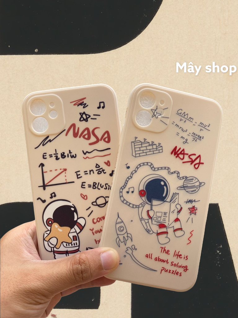 Ốp Lưng Cạnh Vuông Nasa Kem Dành Cho iPhone 6 / 6 Plus / 7 / 7 Plus / 8 / 8 Plus / X / Xs / Xs Max / 11 / 11 Pro / 11 Pro Max / 12 / 12 Pro / 12 Pro Max