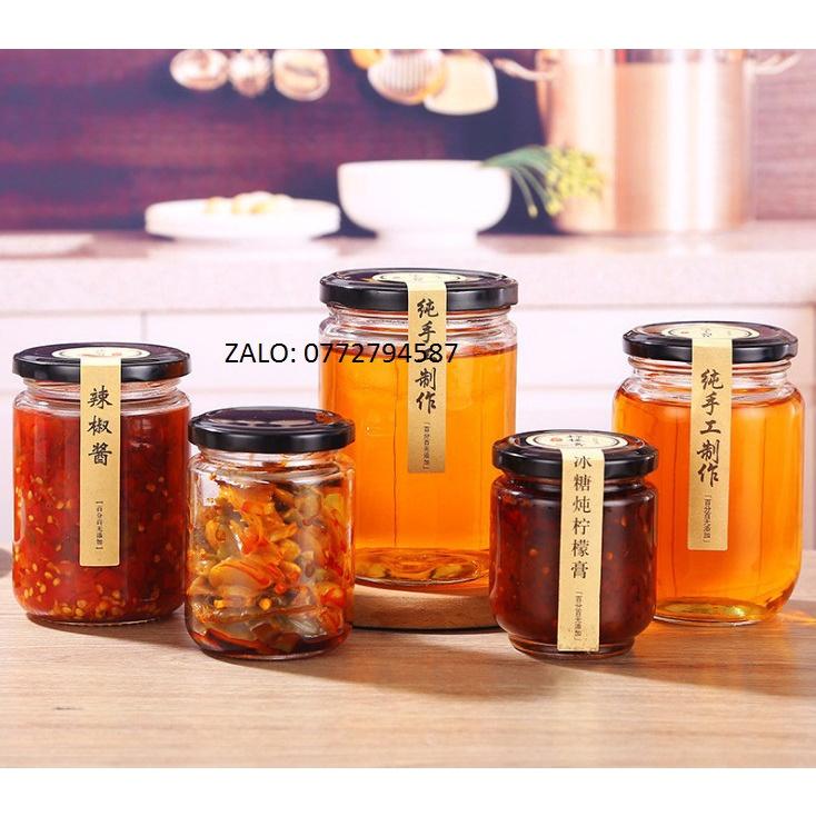 Hũ Thủy Tinh Trụ 500ml Nắp Thiết