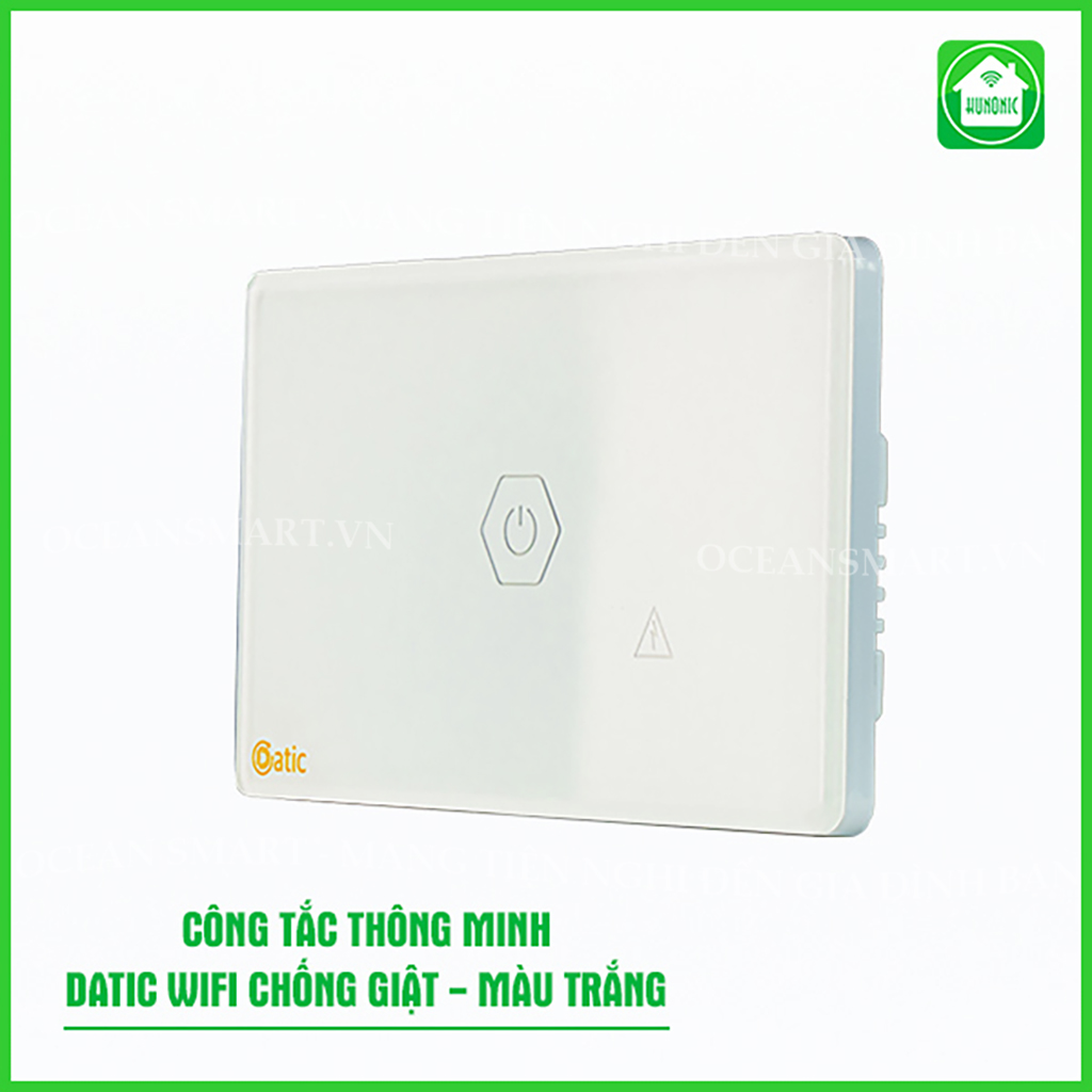 Công Tắc Thông Minh Wifi, Công Tắc Chống Giật Cho Bình Nóng Lạnh Hunonic Datic - DTSWU1