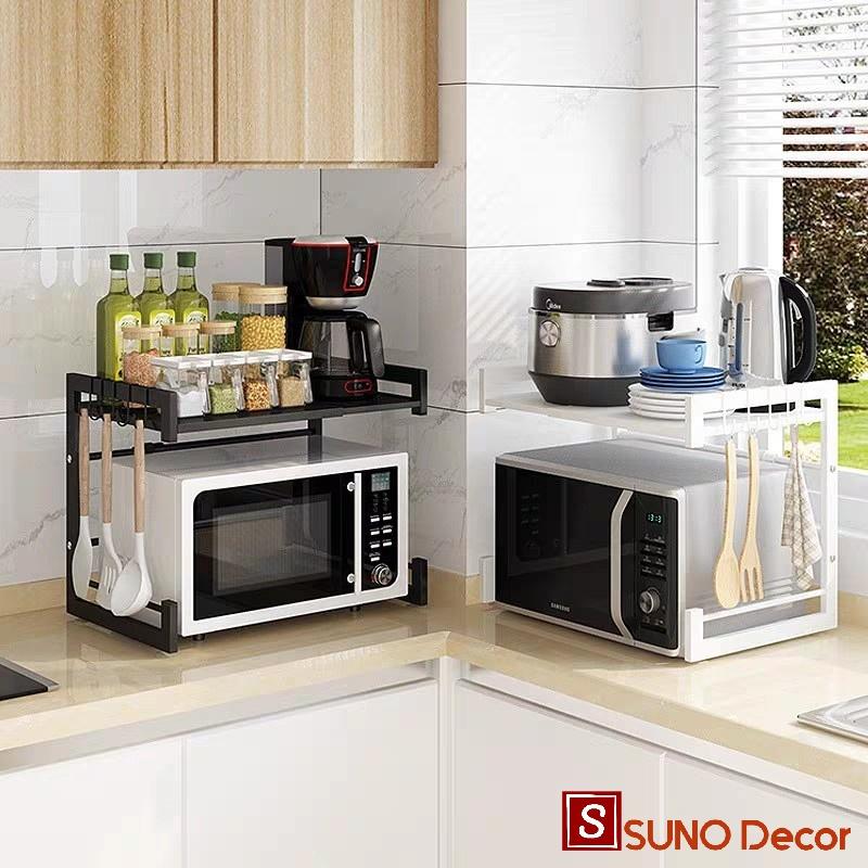 Kệ Để Lò Vi Sóng 2 Tầng Cao Cấp Tự Thay Đổi Kích Thước,Thép Chống Gỉ, Phù Hợp Mọi Loại Lò Vi Sóng
