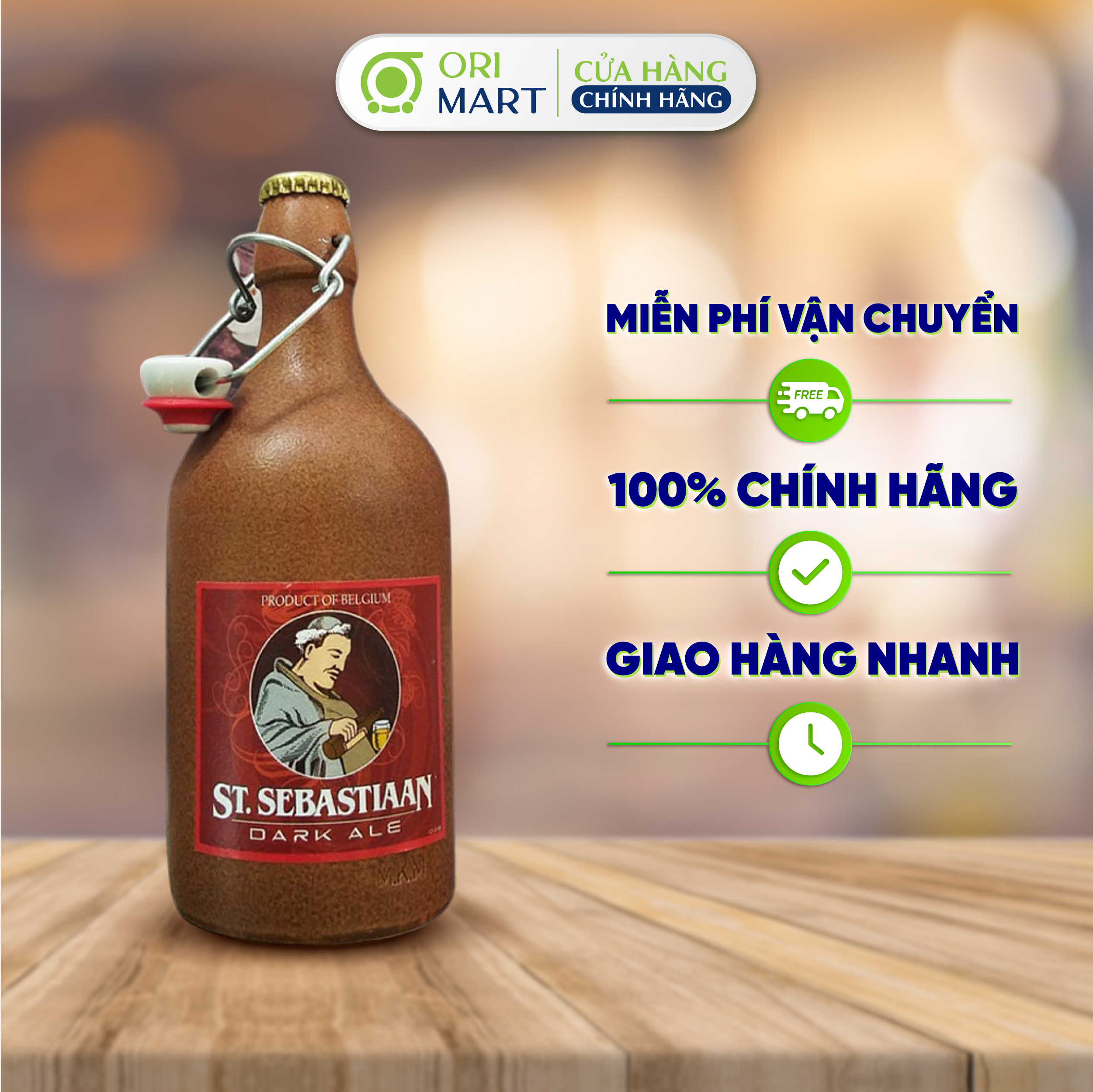 Bia Sứ Thầy Tu ST.SEBASTIAAN DARK Hương Vị Đậm Đà 500ml Nhập Khẩu Từ Bỉ ORIMART