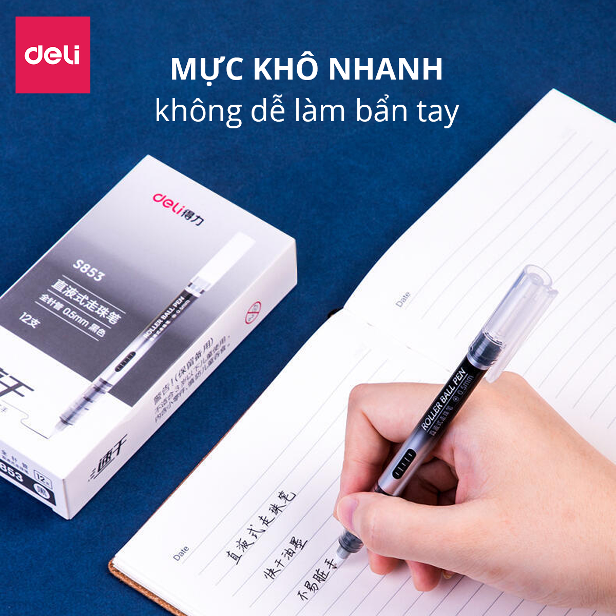 Bút Bi Nước Mực Gel Nhiều Màu Lẻ Chiếc Deli - Mực Trơn Đều Nhanh Khô Không Lem Phù Hợp Hoc Sinh Văn Phòng Ghi Chép Trang Trí Sổ Tay Kế Hoạch Planner - S853