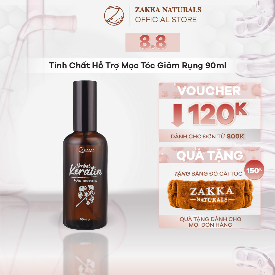 Tinh Chất Dưỡng Tóc Chắc Khoẻ Dạng Xịt Zakka Naturals Herbal Keratin Hair Booster 90ml