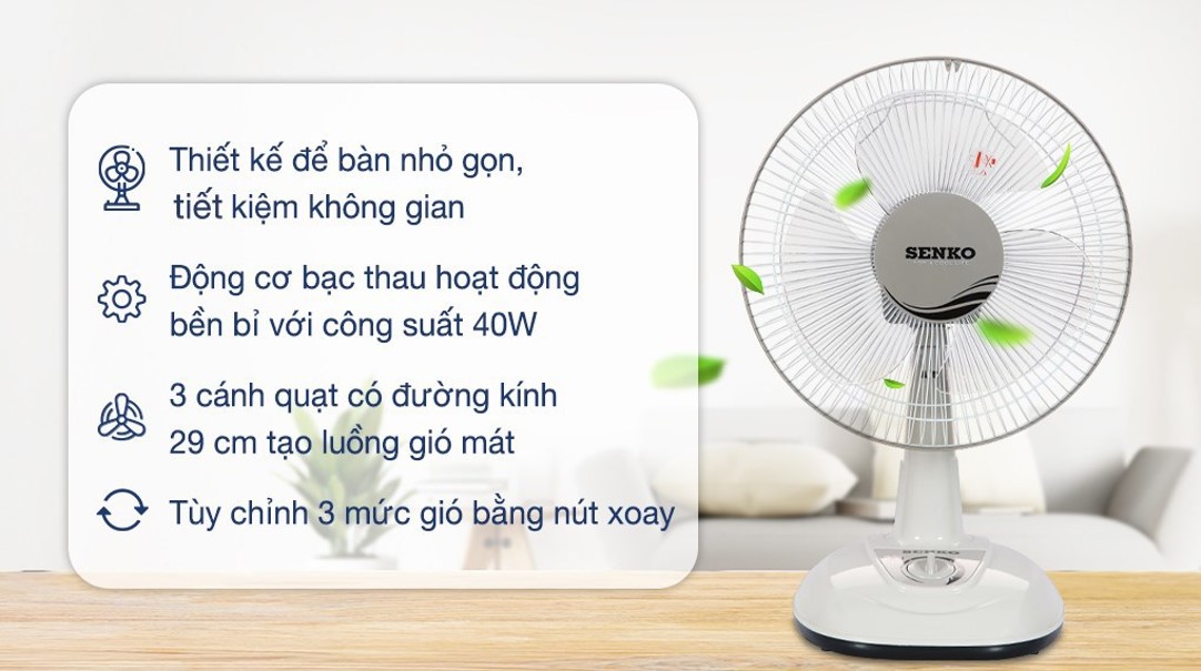 Quạt bàn senko B1213 (giao màu ngẫu nhiên)