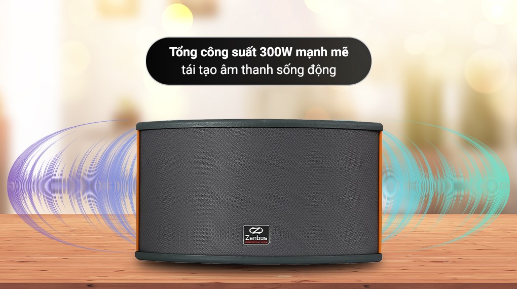 Loa Karaoke gia đình Zenbos CR5 300W/Loa Bass 20 cm, 3 đường tiếng(Hàng Chính Hãng)