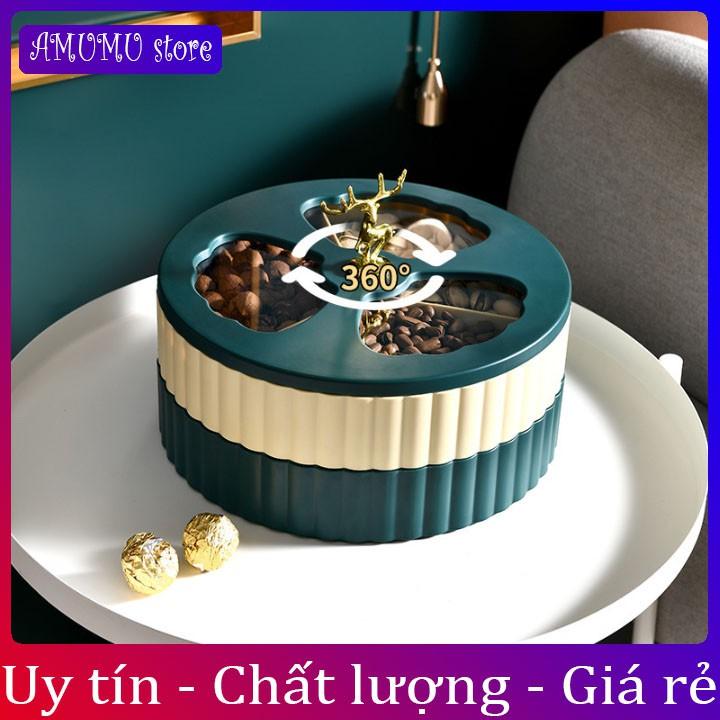 KHAY MỨT TẾT , HỘP MỨT TẾT TAM GIÁC 3 TẦNG NHỰA CAO CẤP HÀNG NỘI ĐỊA TRUNG QUỐC SANG TRỌNG-tặng 10 lì xì tết