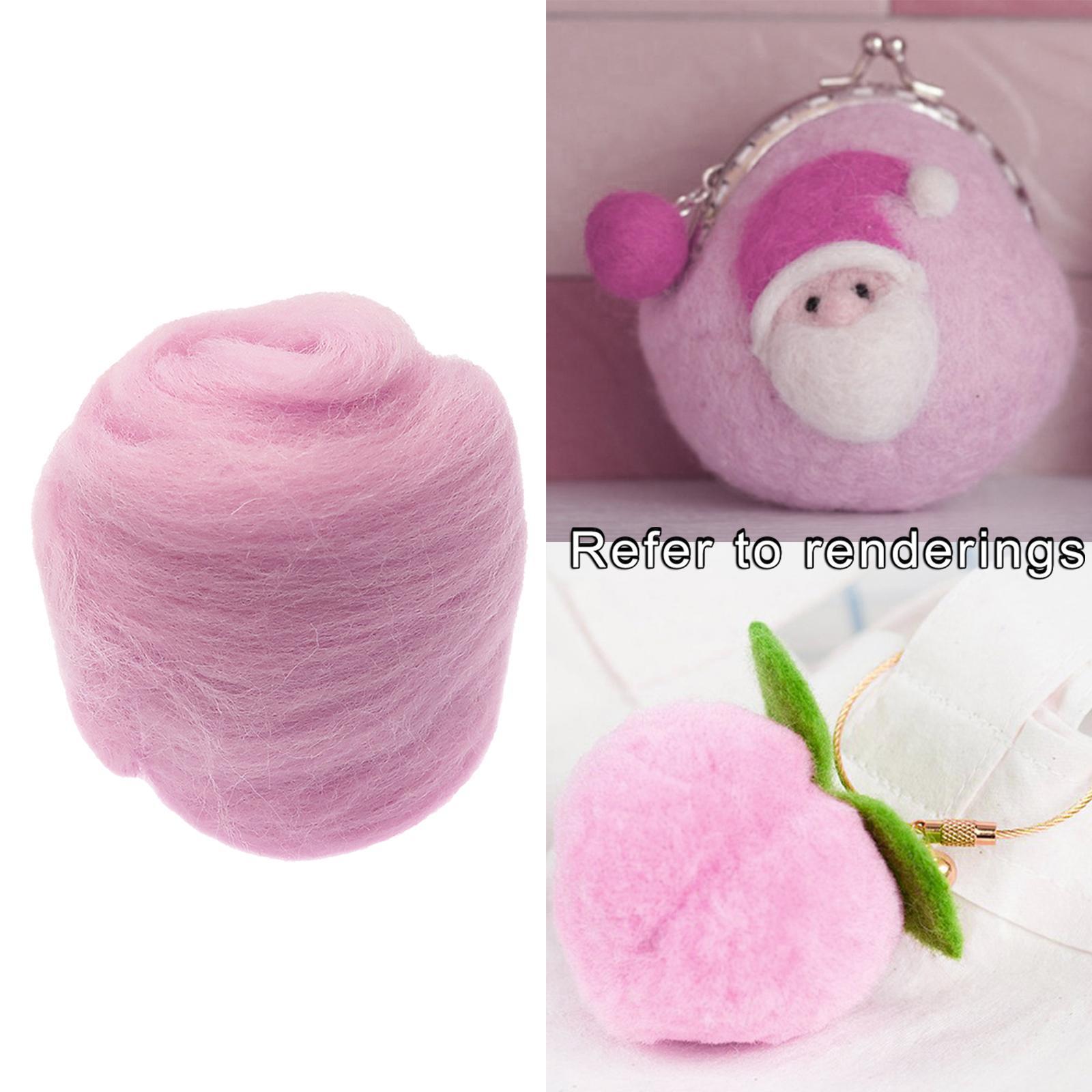 4pcs Handmade Wool Roving Fibre for Needle Felting Materials