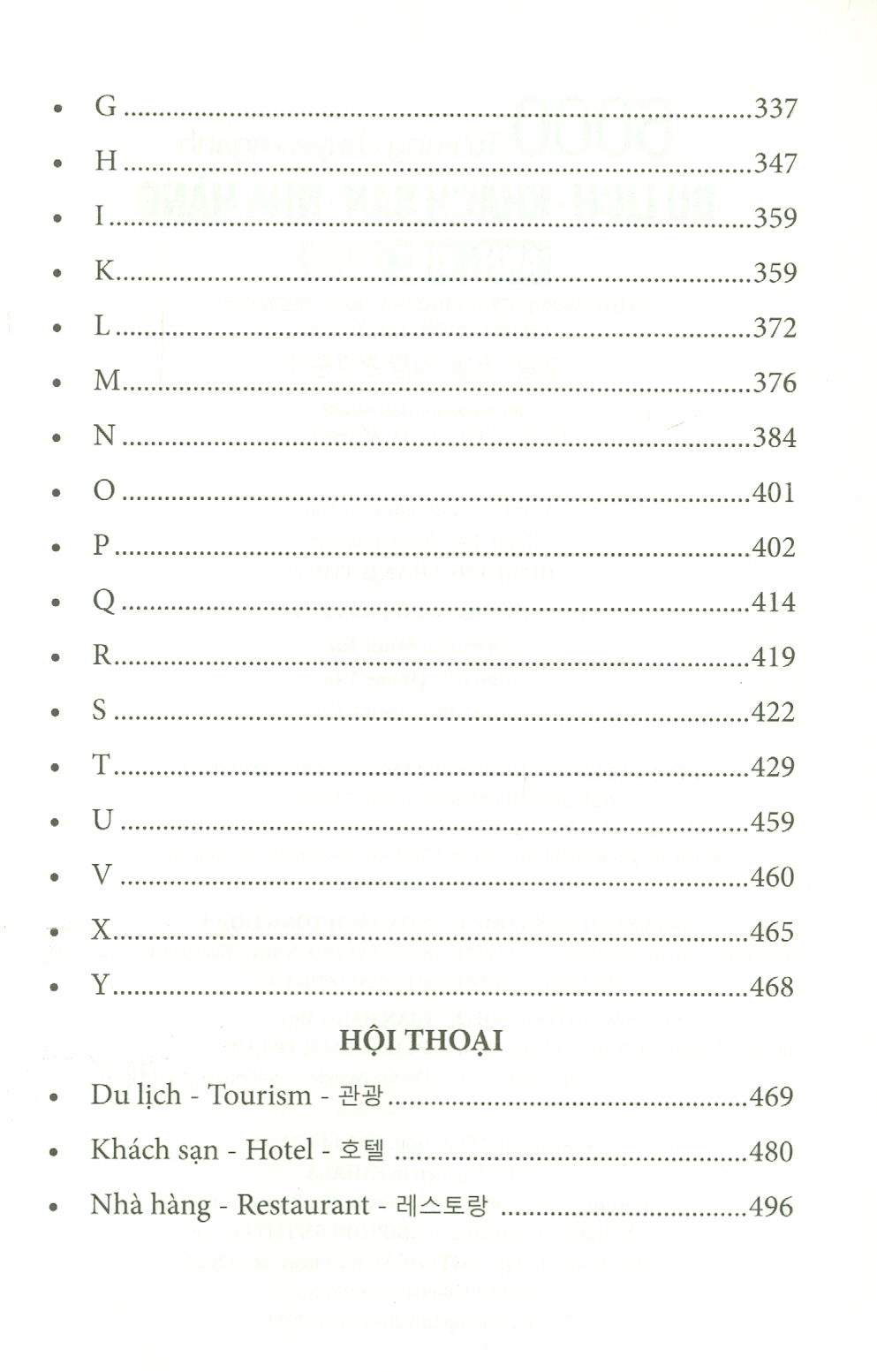 6000 Từ Vựng Chuyên Ngành Du Lịch - Khách Sạn - Nhà Hàng (Anh - Việt - Hàn)