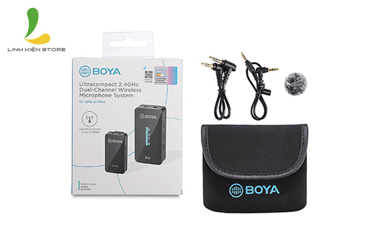 Micro thu âm không dây Boya BY-XM6-S1 Mini - Microphone ghi âm màn hình OLED sống động công nghệ mới - Hàng chính hãng