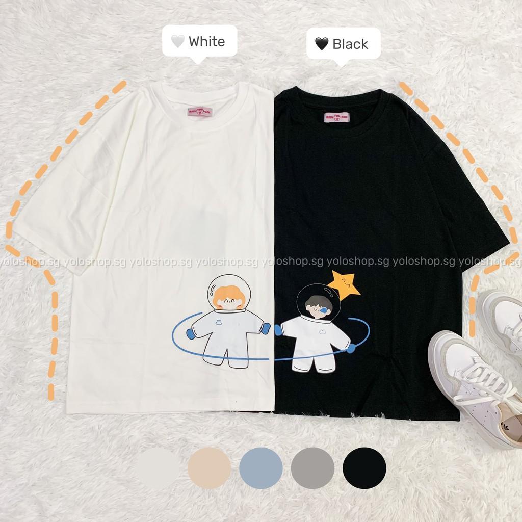 Áo Thun Tay Lỡ Unisex COUPLE PHI HÀNH GIA Form Rộng