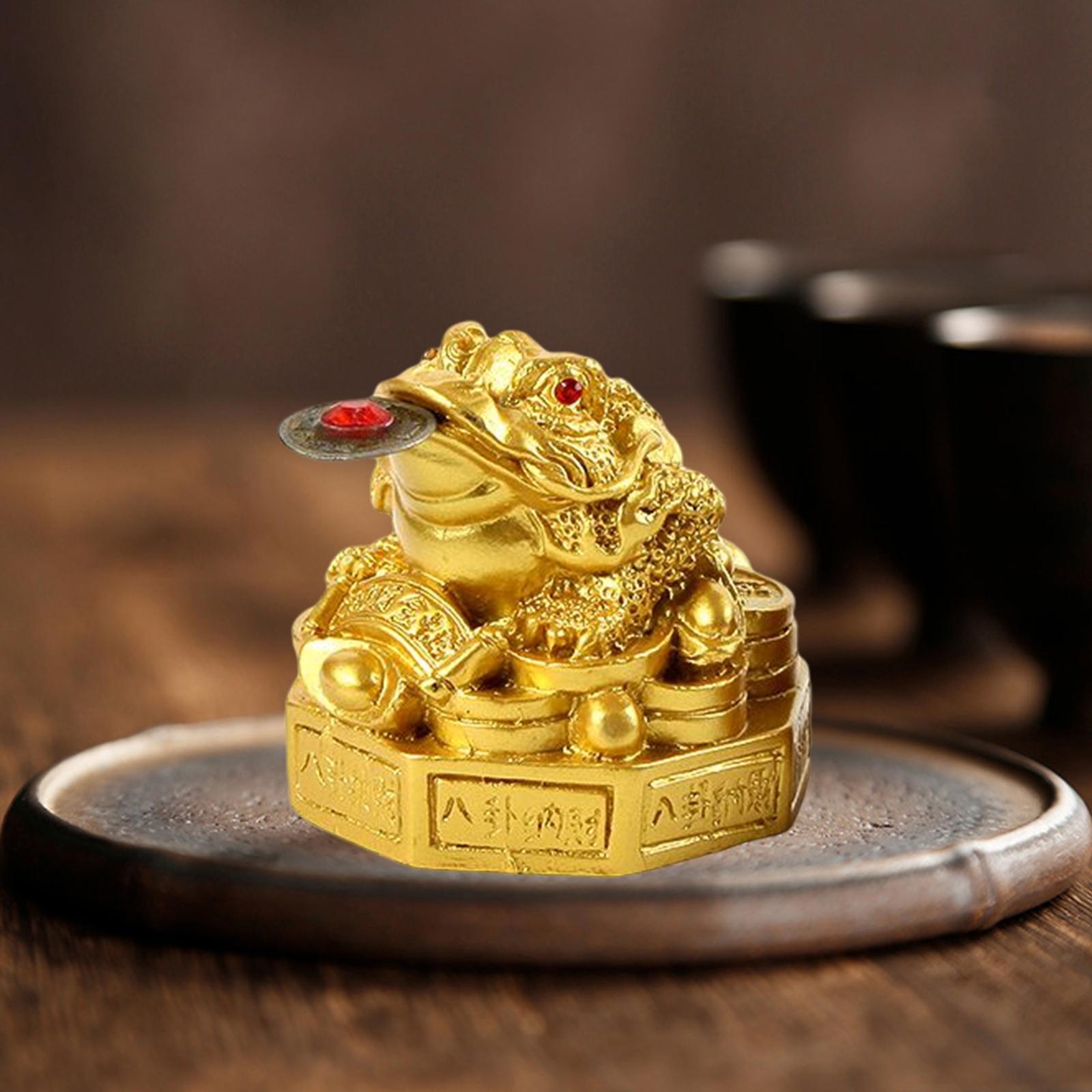 2Pcs Lucky Charm Wealth Frog Lucky Money Frogs for Tabletop Gifts Decor