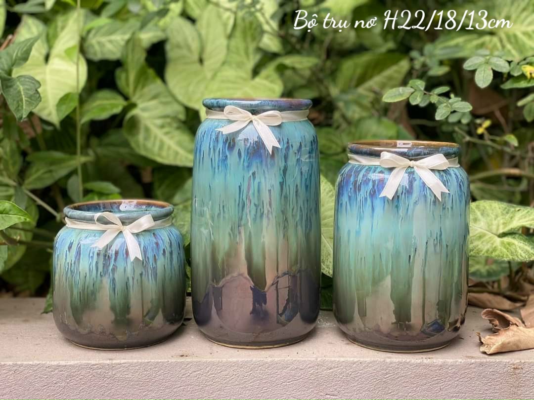 Set lọ hoa trụ nơ