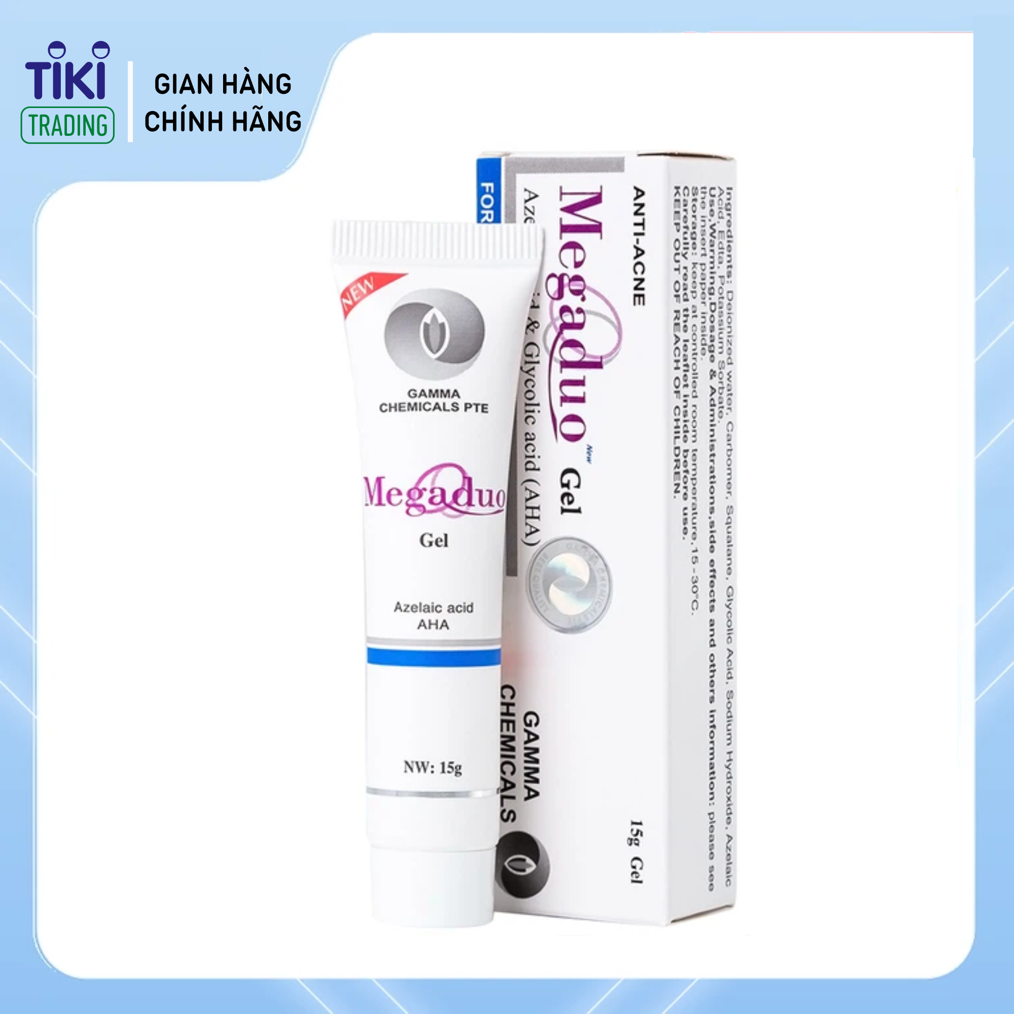 Megaduo Gel 15g - Giảm Mụn Trứng Cá, Ngừa Thâm, Mờ Sẹo, Dưỡng Da - Gam ma