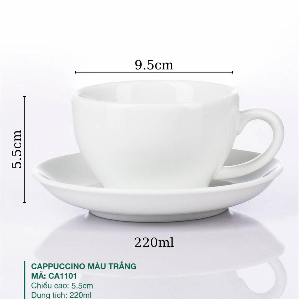 Ly cafe - Cốc Cafe Bát Tràng - Bộ ly tách cafe cao cấp - Cappuccino 220ml - Vitaminceramics