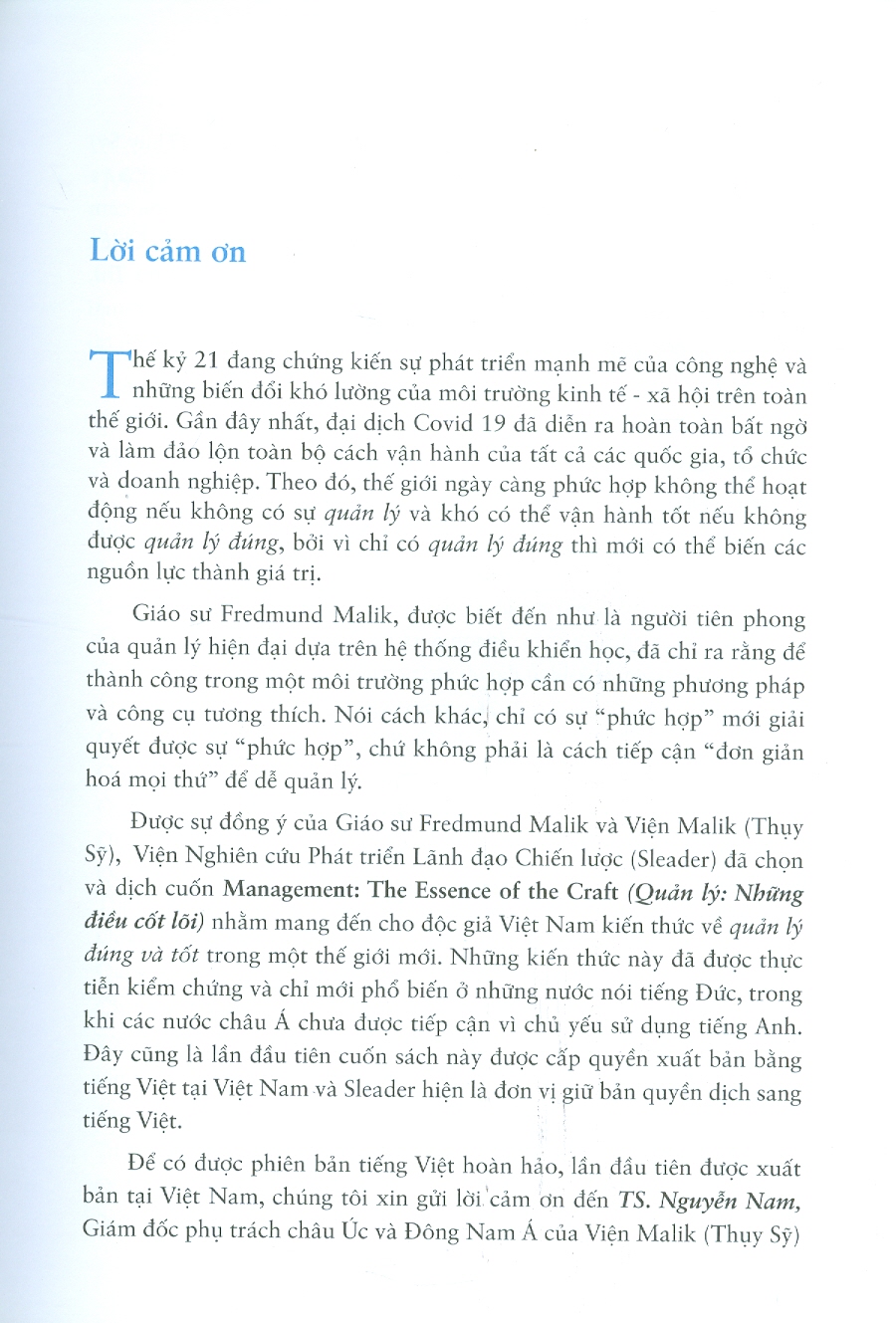 Quản Lý - Những Điều Cốt Lõi (Dành cho mọi cá nhân, tổ chức và doanh nghiệp)