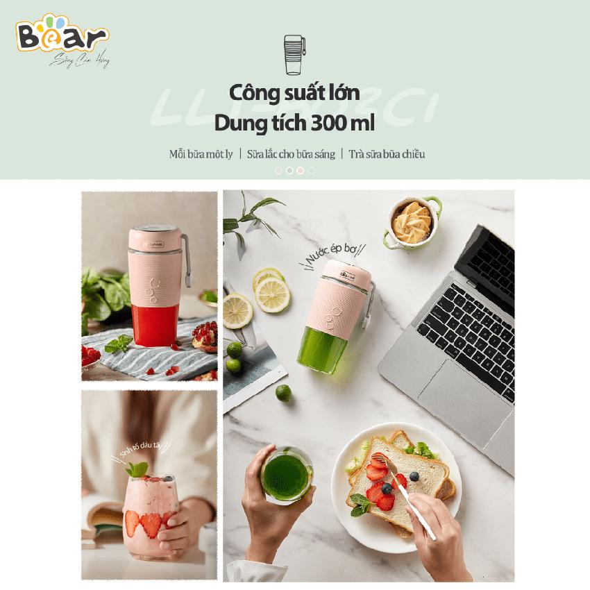 Máy Xay Sinh Tố Cầm Tay Bear LLJ-B03C1, dung tích 300ml, Anh Lam Store - Hàng nhập khẩu