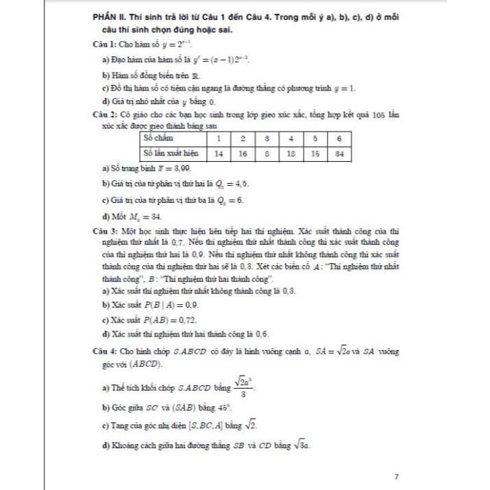 Bộ đề ôn tập thi tốt nghiệp THPT môn toán (thích hợp dùng cho các kì thi đánh giá năng lực) - HA