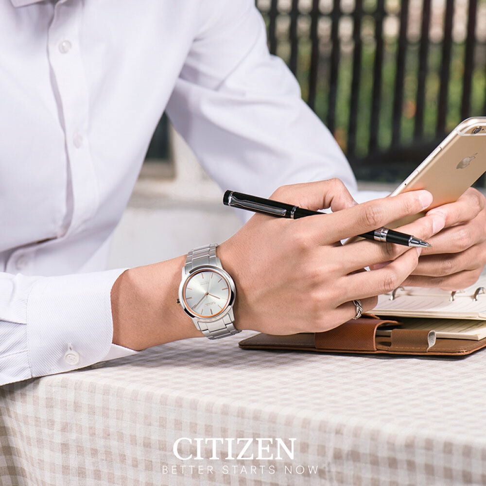 Đồng Hồ Nam Citizen Dây Titanium AW2024-81A - Mặt Trắng