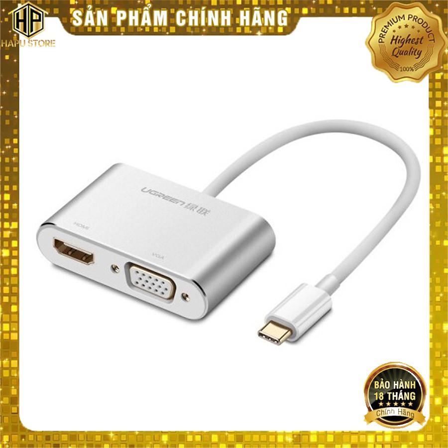 Cáp chuyển Type-C to HDMI và VGA Ugreen 50738 chính hãng - Hàng Chính Hãng