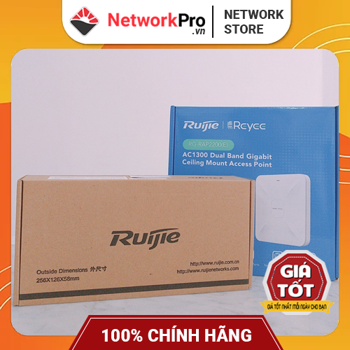 Bộ Phát WiFi Ruijie RG-RAP2200(E) – Chịu Tải 110 User, Tốc Độ 1267Mbps (Hàng Chính Hãng)