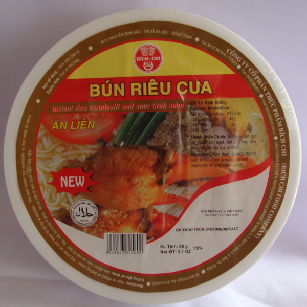 Thùng 12 Tô Bún Riêu Cua Bích Chi (60g/Tô)