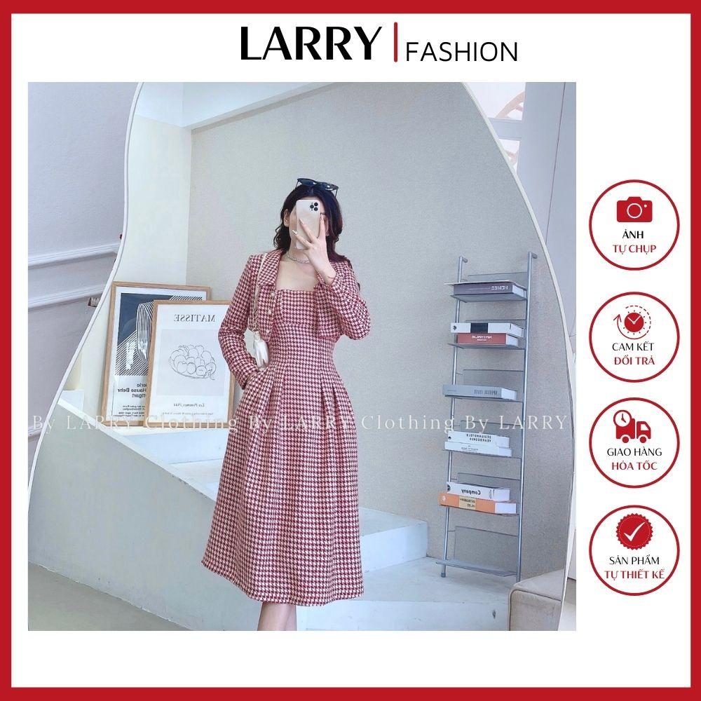 Set Dạ Tweed Cao Cấp Kèm Chân Váy Dài S368 Larry Clothing