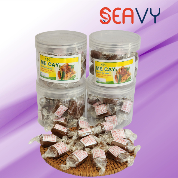 Đặc Sản Nha Trang -️ Kẹo Me Cay Sấy Khô, Chua Chua Cay Cay, Seavy Hộp 200 gram