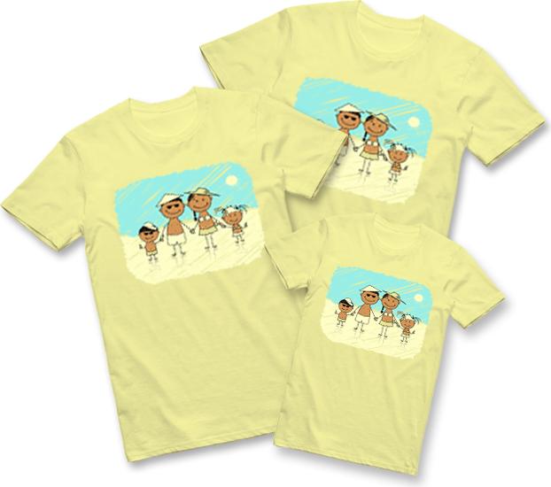 Áo Thun Gia Đình ATLAN Mã TKA25 Màu Vàng Nhạt - L-S - 1