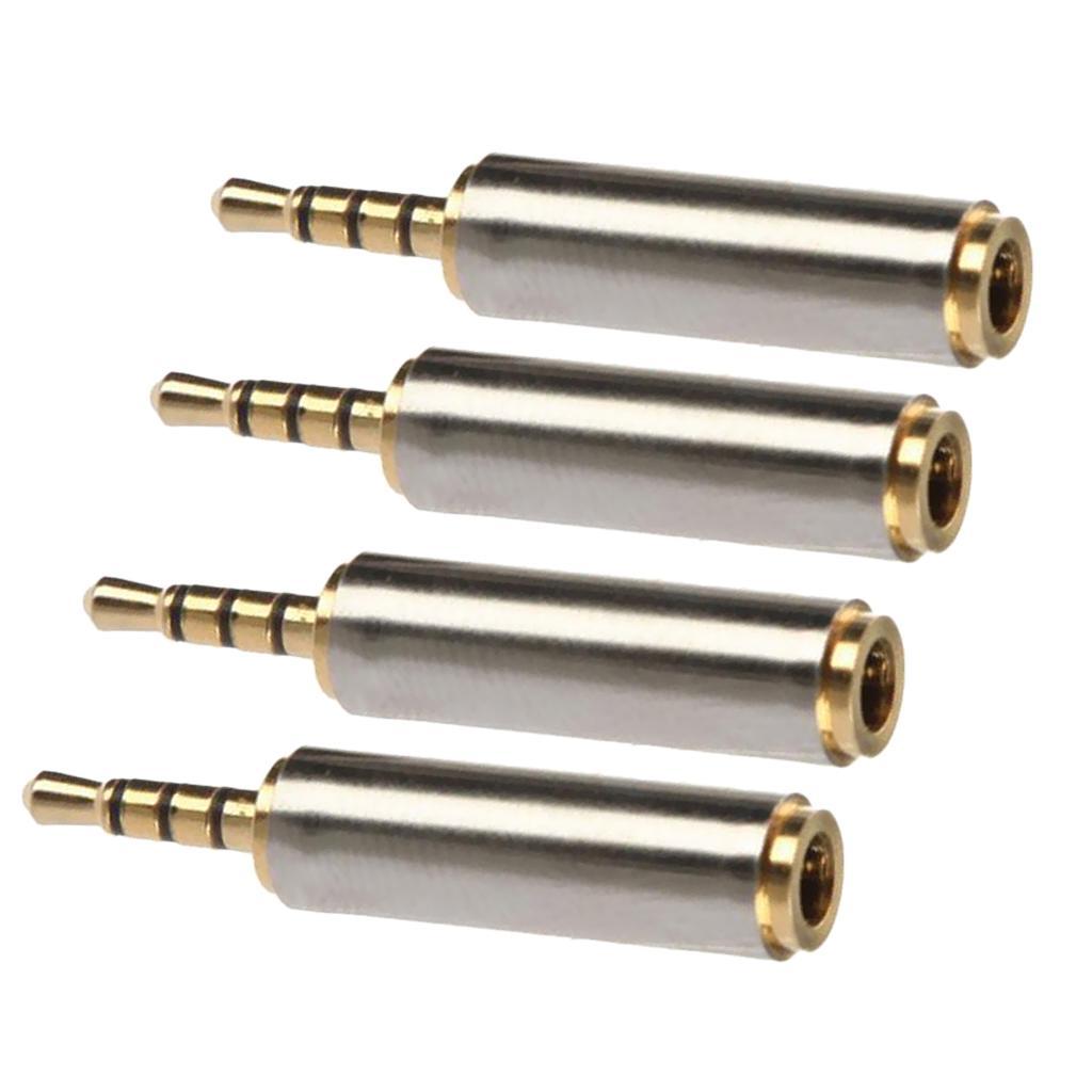 4x Headphone Adapter 2.5mm Male to 3.5mm Female Connector 2.5mm to 3.5mm Male to Female Jack Socket AUX