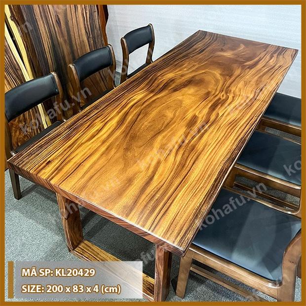 Mặt bàn dài chữ nhật gỗ me tây KL20429