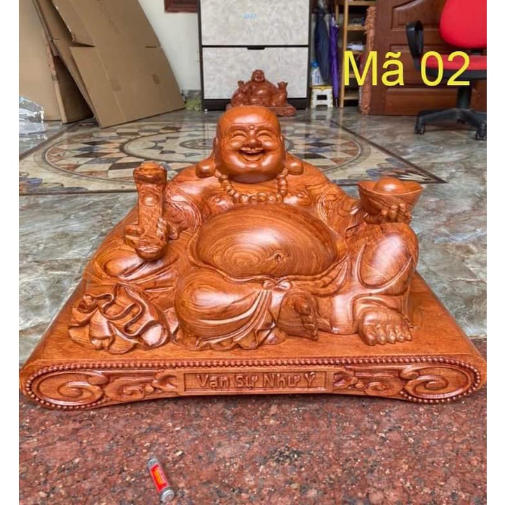 Tượng phật Di Lặc gỗ hương đế cuốn siêu đẹp ngang 30 cm