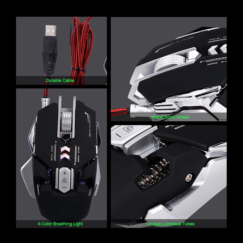 Chuột Chơi Game Có Dây USB G9 3500DPI 7 Nút Có Thể Lập Trình Hiệu Ứng Ánh Sáng LED