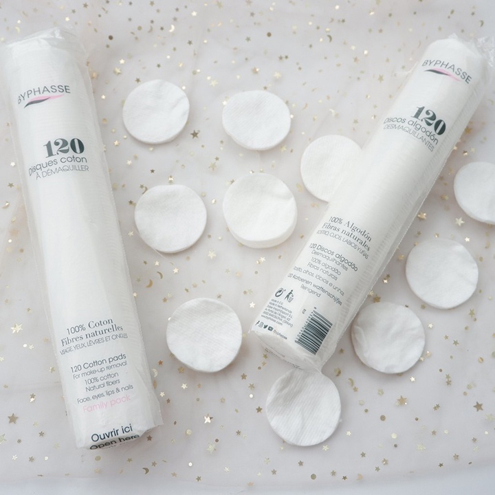 Bông Tẩy Trang Byphasse 120 Miếng Chính Hãng – Mềm Mịn, Không Xơ, Phù Hợp Mọi Loại Da