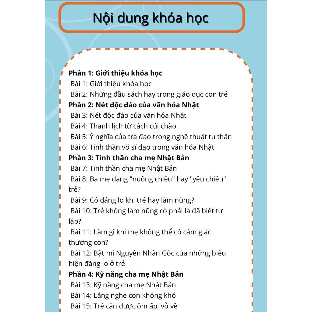  TRỌN BỘ 3 khóa học Online BÍ QUYẾT DẠY CON THÀNH TÀI CỦA NGƯỜI NHẬT [UNICA.VN