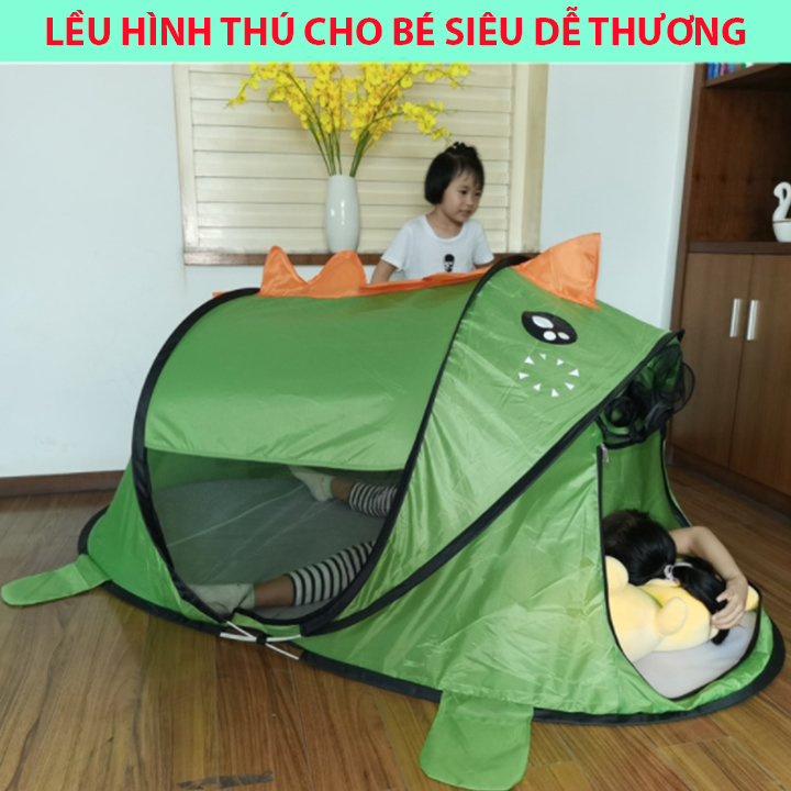 Lều Chơi Tự Bung- Gấp Gọn 2in1 Cho Trẻ Em Hình Thú