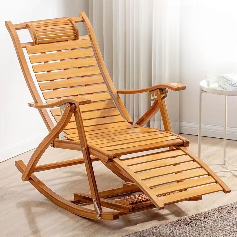 Ghế bập bênh thư giãn bằng gỗ - Ghế xếp nằm bập bênh - Ghế xích đu gỗ tựa lưng thư giãn