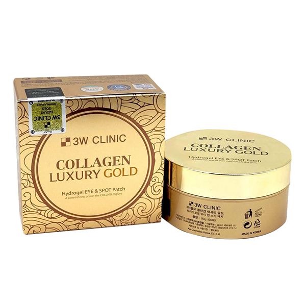 Mặt Nạ Hỗ Trợ Điều Trị Xóa Nhăn Vùng Mắt 3W Clinic Collagen Luxury Gold (90g)