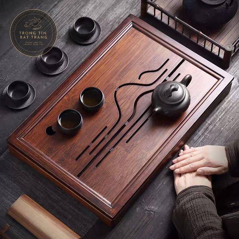 Khay Trà Tre Cao Cấp Lượn Chữ Nhật Kích Thước 50*29*6 KT 02