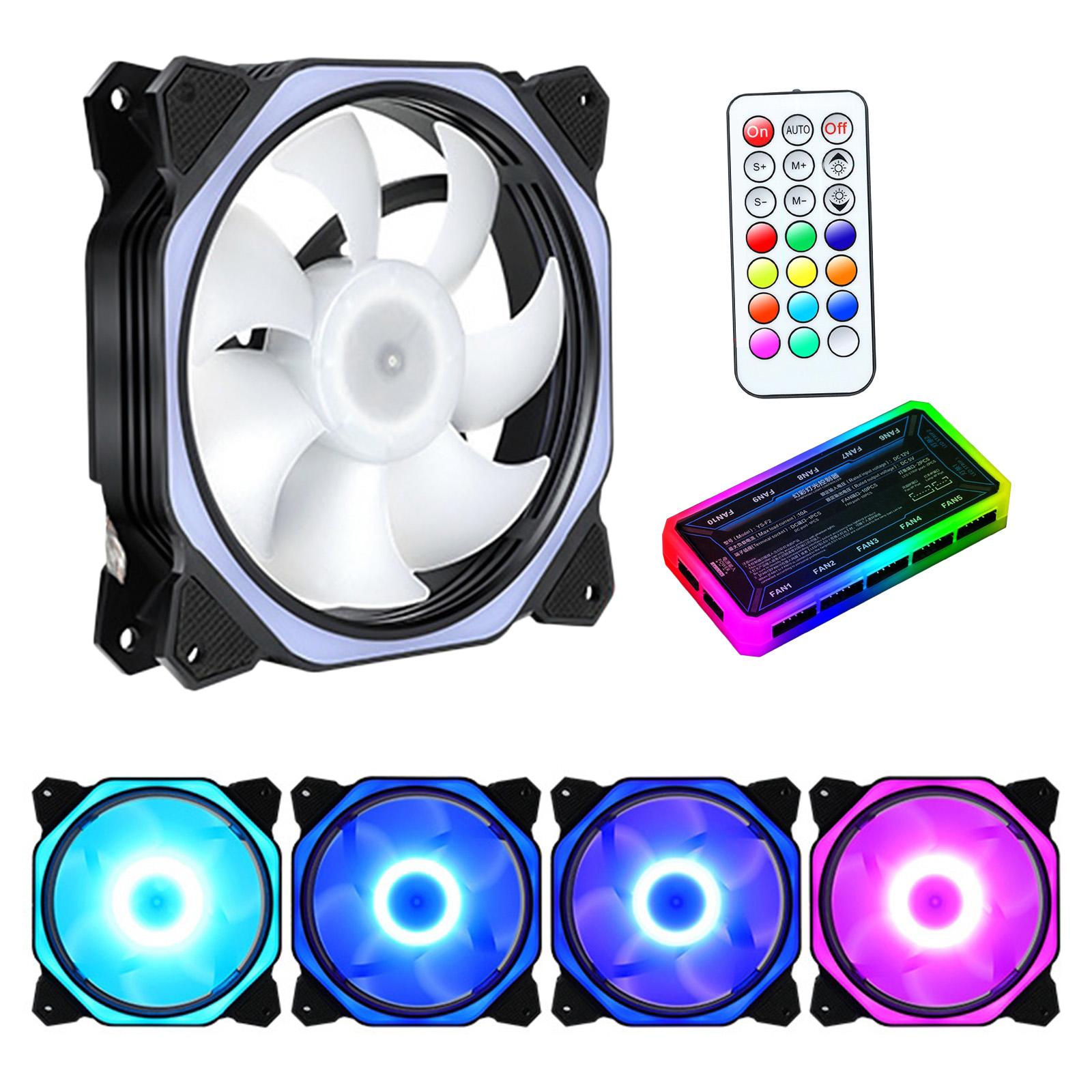 Case Fan RGB Lighting 120mm with Independently-Controlled LEDS, Absorbing Rubber Pads, PWM Static Pressure for Computer Case & Liquid Radiator