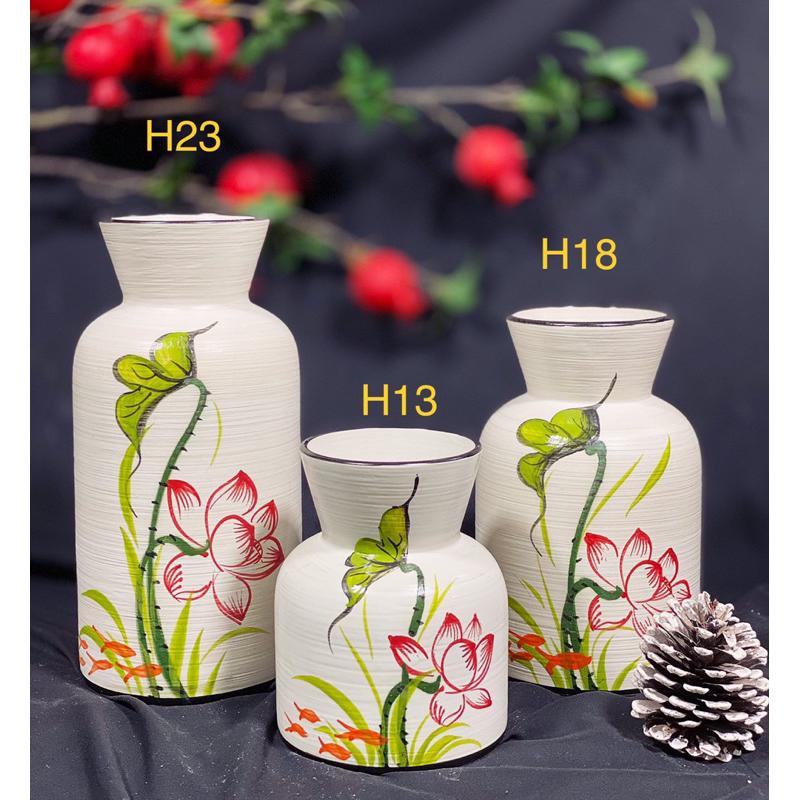 Set 3 lọ Decor- cắm hoa. Gốm sứ Bát Tràng.